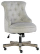 Classic Office Chair, Swivel Design & Diamond Button Tufted Back, Light Gray