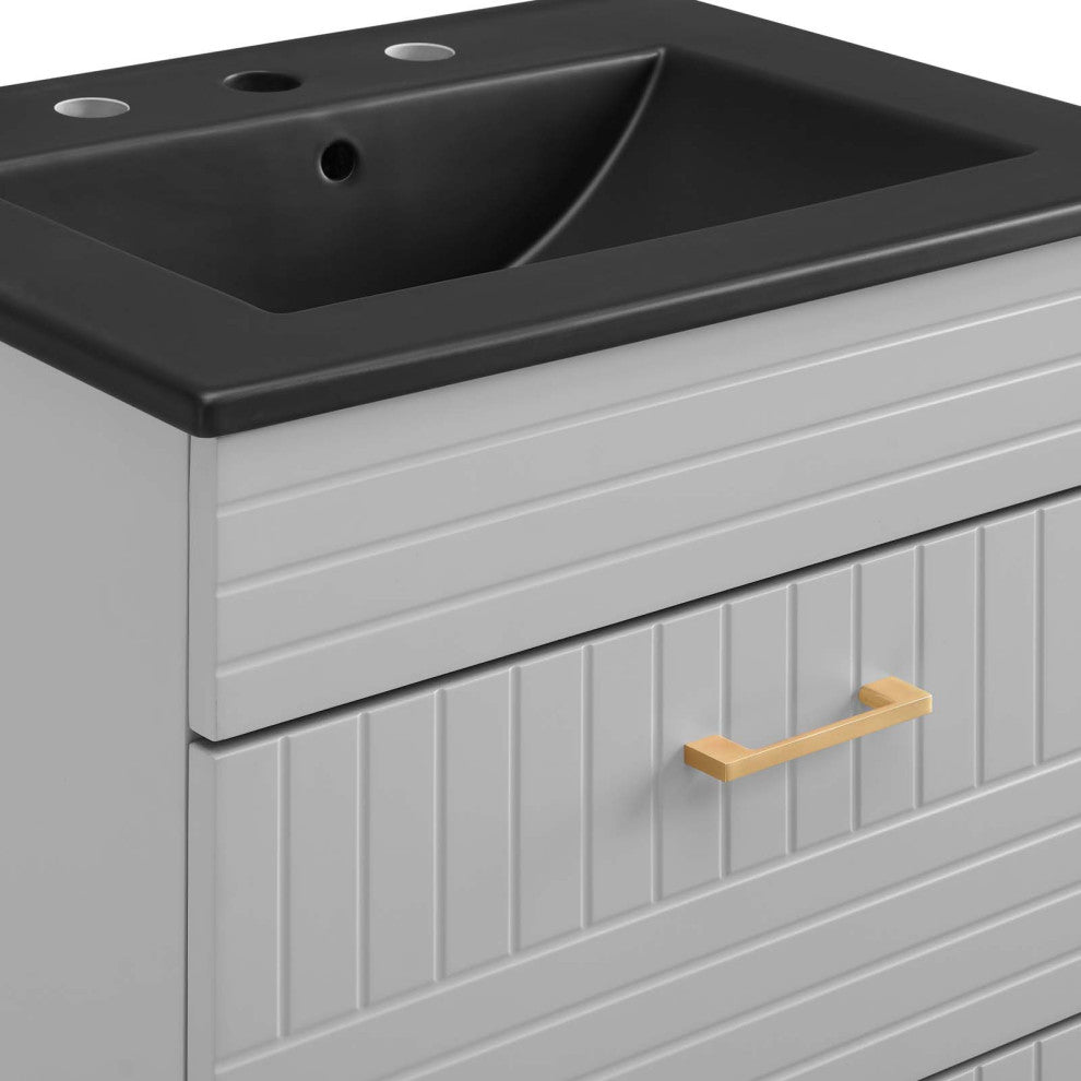 Daybreak 24" Bathroom Vanity, Light Gray Black