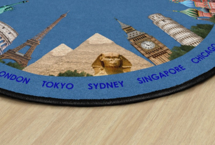 Flagship Carpets FA1360-27FS 6'RND Where In The World Rug