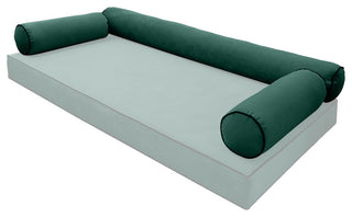 STYLE V6 TwinXL Velvet ContrastPipe Indoor Daybed Bolster Pillow|CoverOnly|AD317