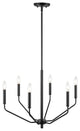 Laurell 6-Light 24" Matte Black Chandelier