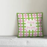 Merry and Bright Plaid 16"x16" Throw Pillow Cover
