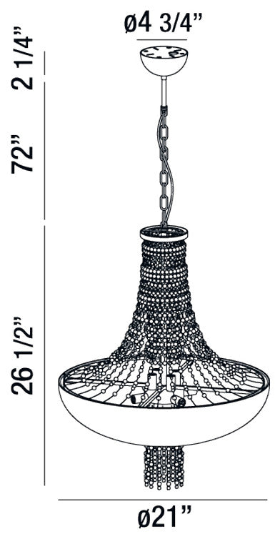 Lopez 9 Light Pendant Matte White Finish