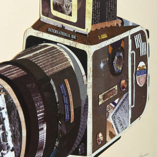 "SLR Camera" Hand Made Dimensional Collage Framed Wall Art Under Glass
