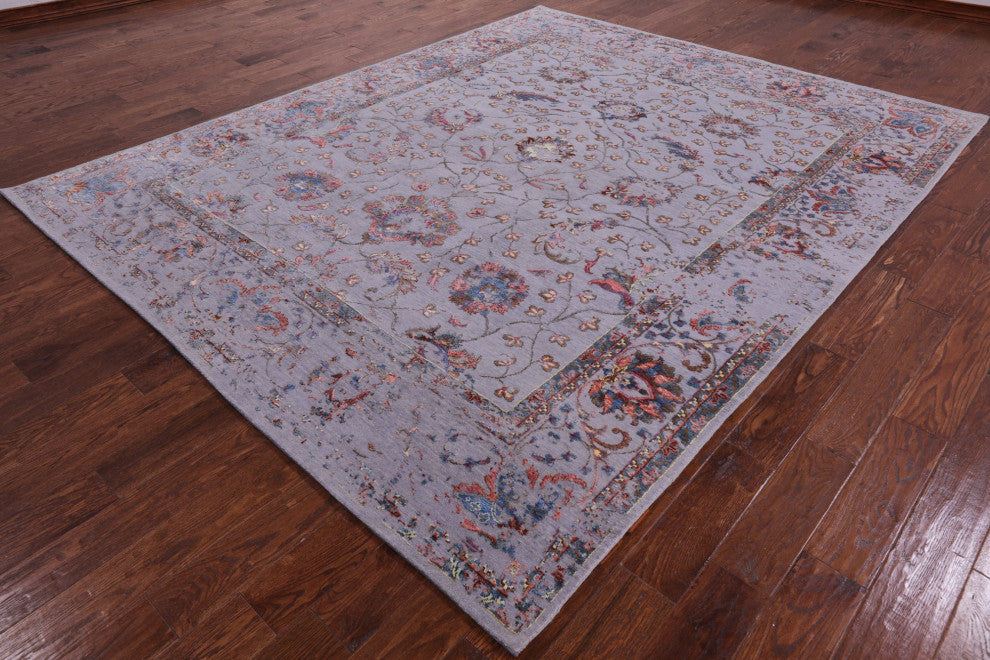 Wool and Silk Persian Hand-Knotted Rug 8' 0" X 10' 0" Q6240