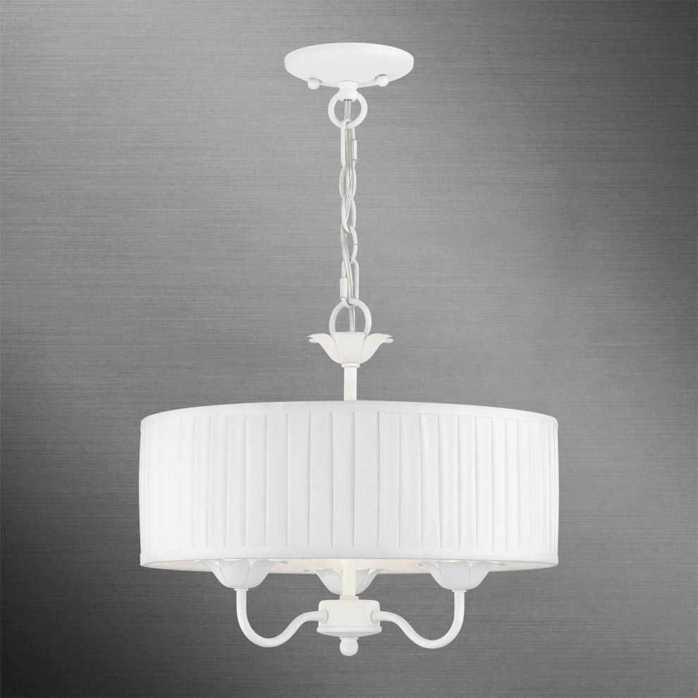 Livex Lighting 3 Light White Pendant Chandelier