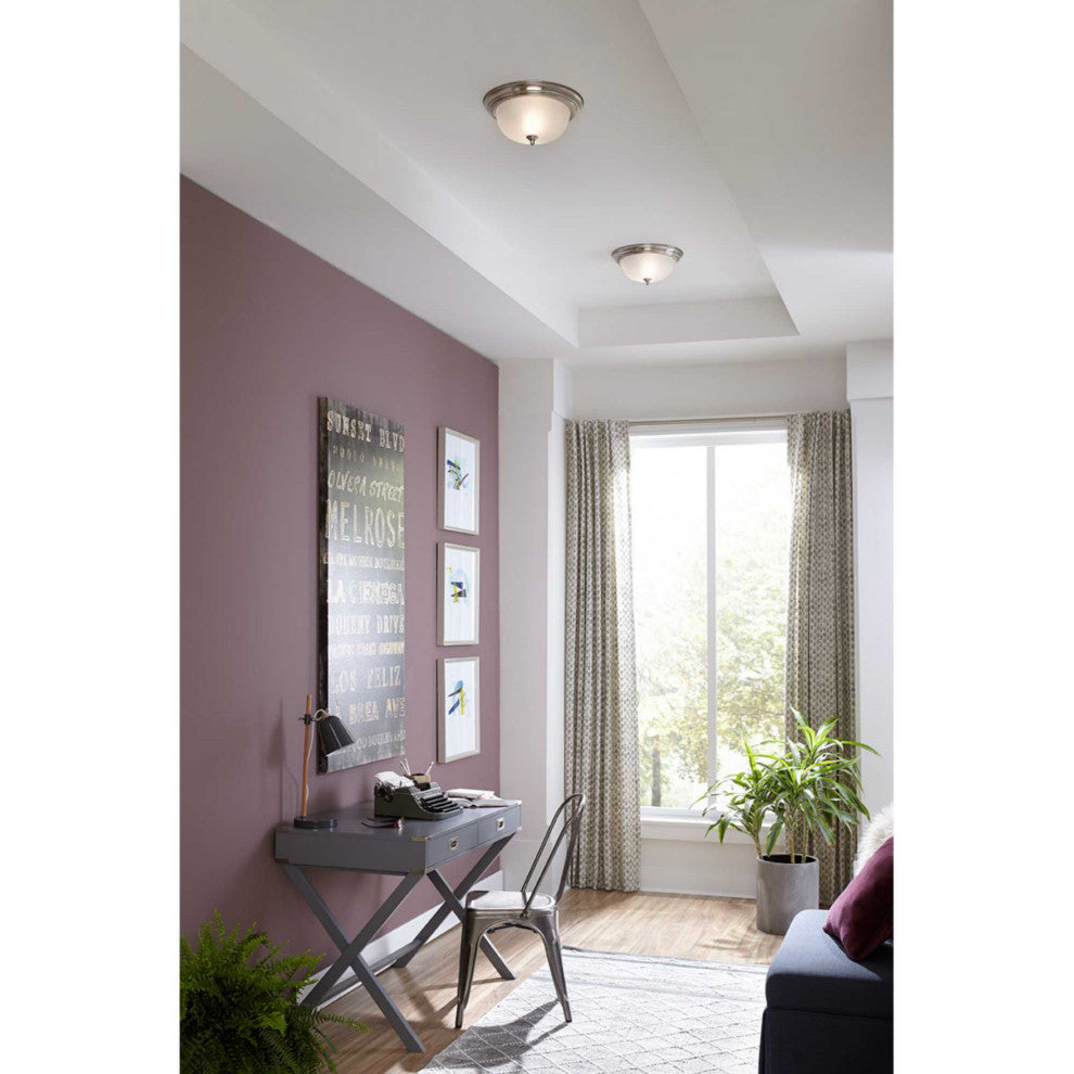 2-Light Close-To-Ceiling, Brushed Nickel