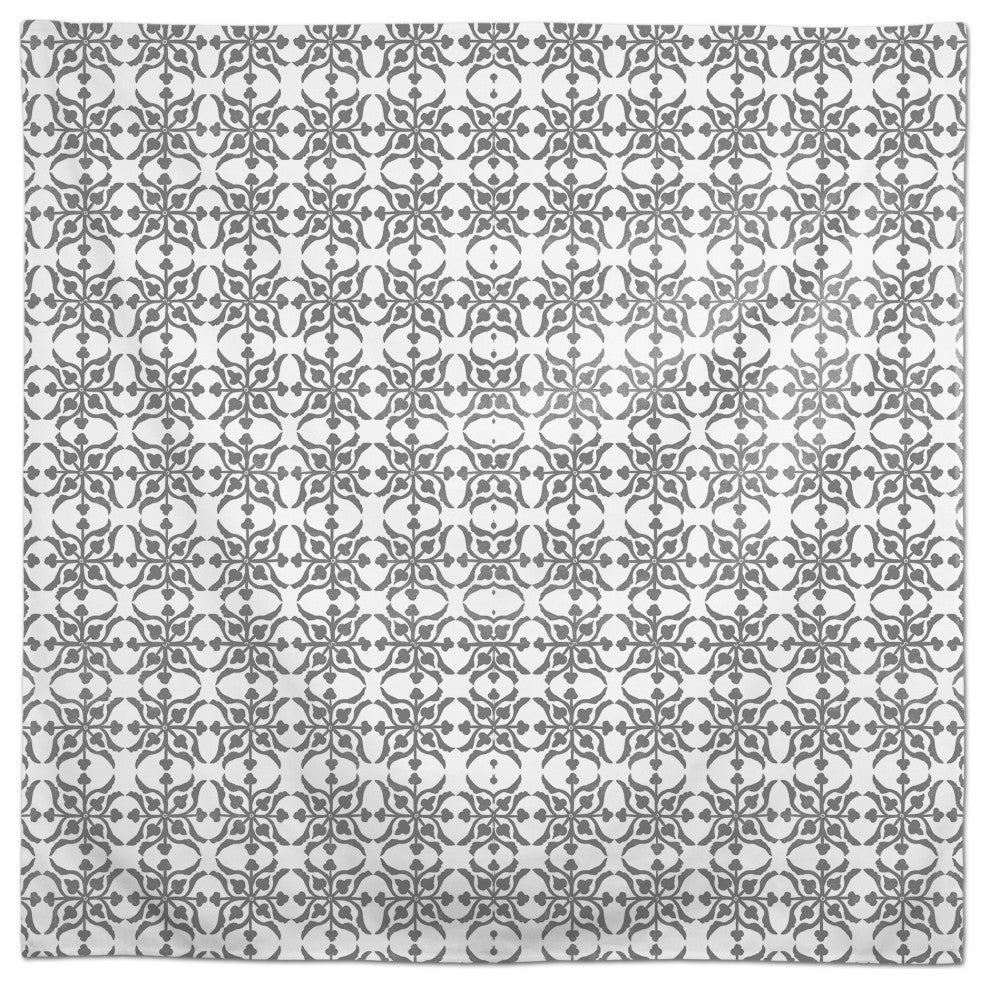 Distressed Tile Pattern Gray 58x58 Tablecloth