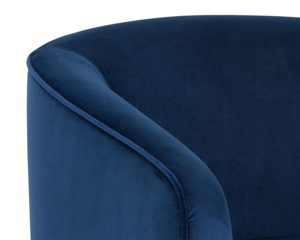 Hazel Swivel Lounge Chair, Navy Blue Sky