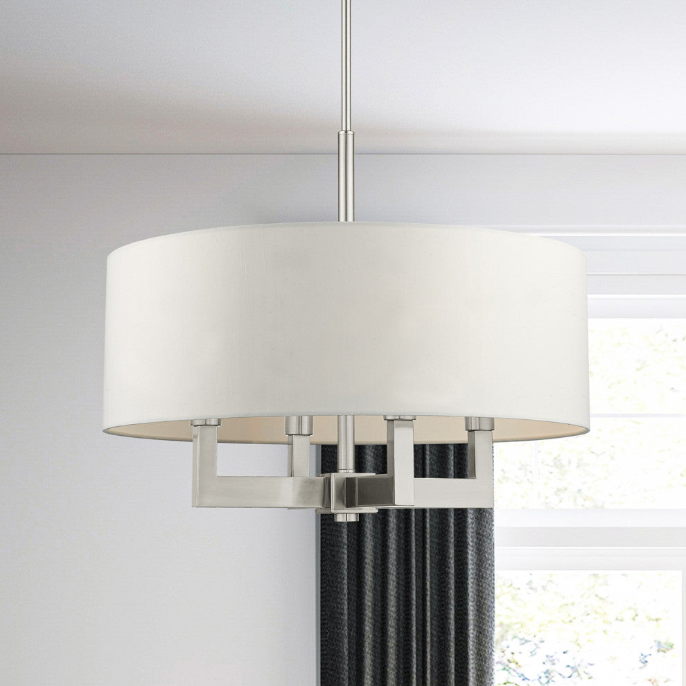 Livex Lighting Cresthaven 4 Light Brushed Nickel Chandelier