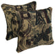 18" Double-Corded Jacquard Chenille Square Throw Pillows, Set of 2, Antiquity