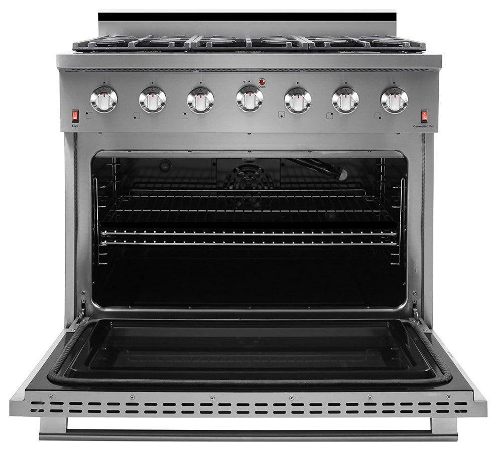 NXR 36" Stainless Steel Gas Range and Under Cabinet Hood Bundle SC3611 EH3619