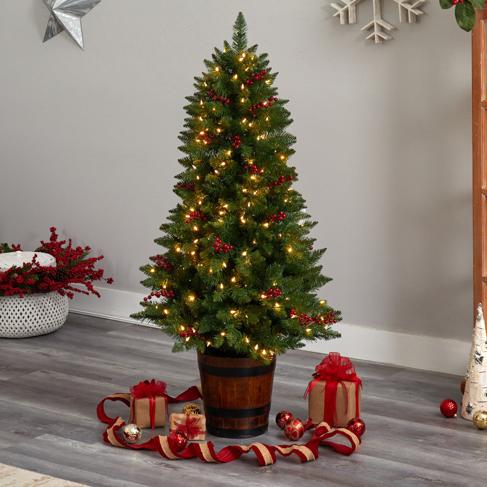 5' Colorado Aspen Pre-Lit Artificial Porch Christmas Tree With 200 LED lights