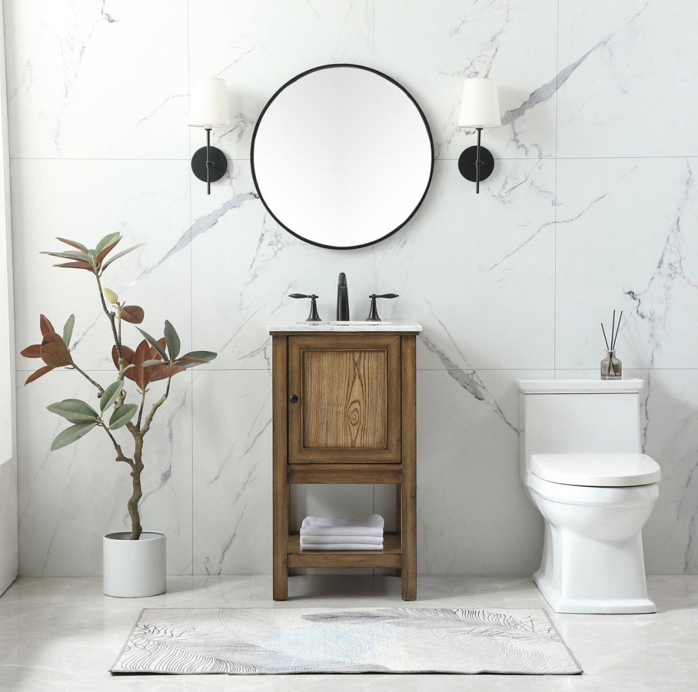 Matilda 19" Transitional Driftwood-Light Bathroom Vanity