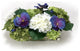 Hydrangrea Mix with Blue Pansies in Rectangle Vase