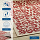 Ariana Vintage Floral Trellis 9x12 Indoor and Outdoor Area Rug, Red and Beige
