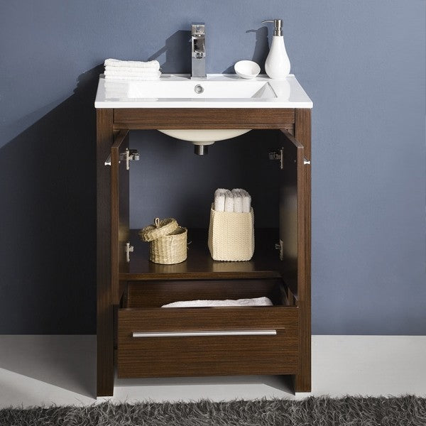 Fresca Allier 24" Wenge Brown Modern Bathroom Vanity With Mirror