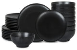 Stone Lain Rio Stoneware 24-Piece Dinnerware Set, Black