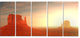 Monument Valley Utah Usa, Landscape Canvas Art Print, 60"x28", 5 Panels