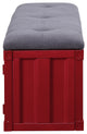 ACME Cargo Storage Bench, Gray Fabric and Red