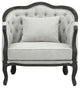 Acme Samael Chair With Pillow Gray Linen and Dark Brown Finish