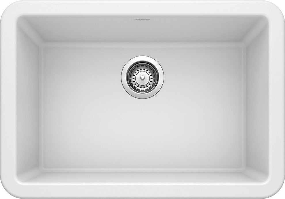 Blanco 402313 Ikon 27"x19" Granite Farmhouse Kitchen Sink, White
