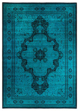 Overdyed, One-of-a-Kind Hand-Knotted Area Rug Blue, 12'1"x17'1"
