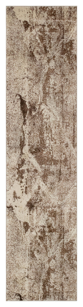Noori Rug Lagoon Harold Brown and Ivory Rug, 3'0" X 11'10"