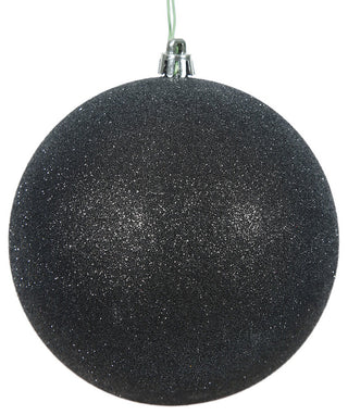 Vickerman 10" Black Glitter Ball Ornament.