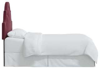 High Arched Headboard With Border, Velvet Berry, King