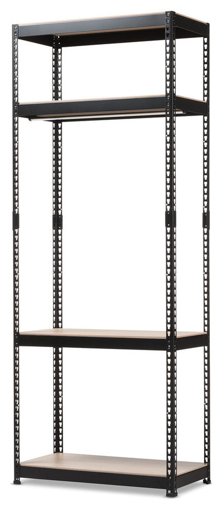 Gavin Black Metal 4-Shelf Closet Storage Racking Organizer