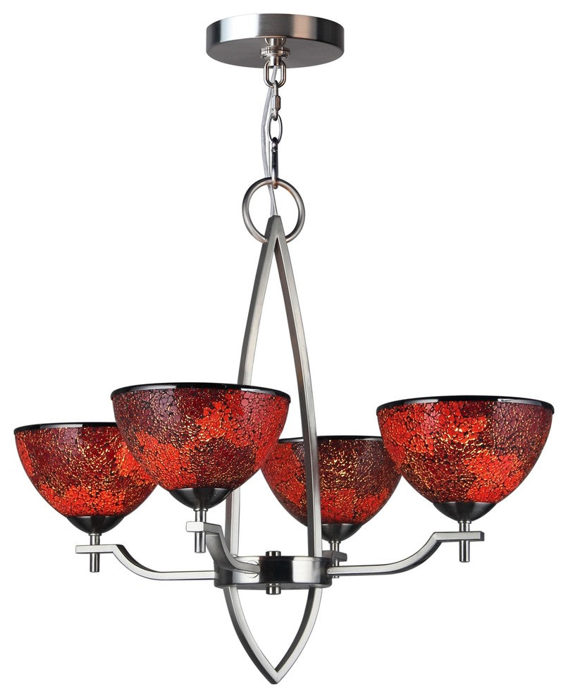 Alexis 4-Light Chandelier, Mosaic Red