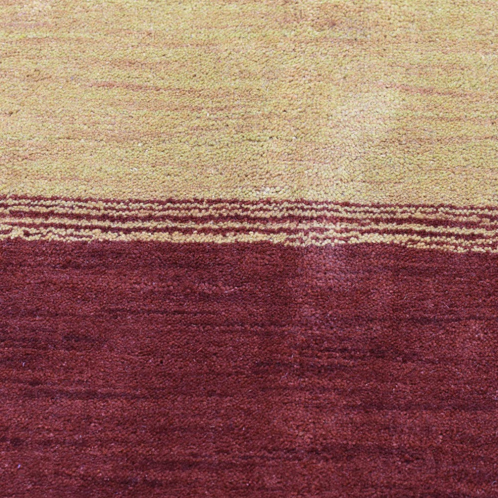 HAND KNOTTED LOOM WOOL ECO-FRIENDLY AREA RUGS-Rectangle,Orange Red,Contemporary