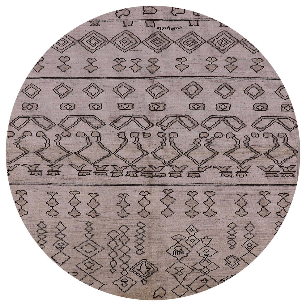Ahgly Company Indoor Round Mid-Century Modern Area Rugs, 6' Round