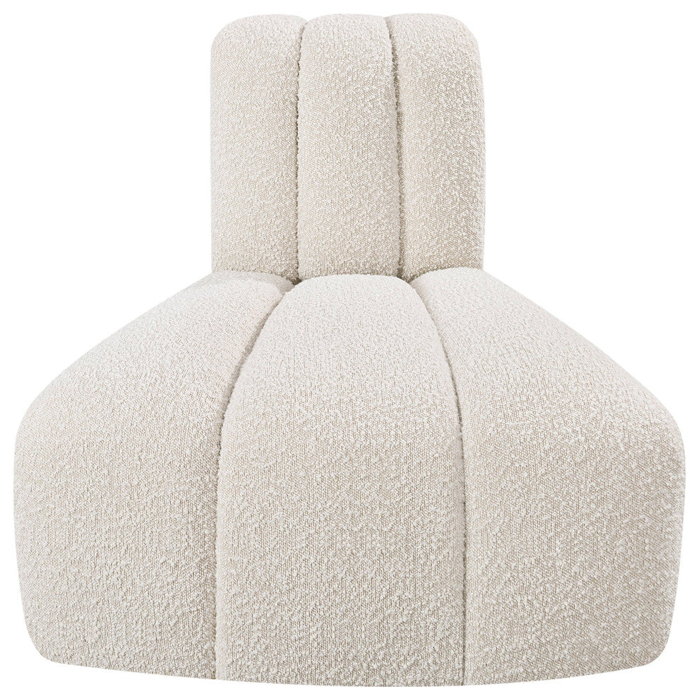 Arc Upholstered Modular Component, Cream, 1-Piece: Reverse Corner, Boucle Fabric