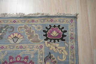 Hand-Knotted Wool Blue Traditional Modern Knot Rug, 8'x10