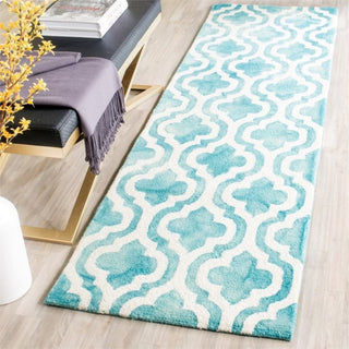 Safavieh Dip Dye 2' X 3' Hand Tufted Wool Rug in Turquoise and Ivory
