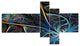 Abstract Brown Fractal Flower, Floral Art Canvas Print, 60"x32", 5 panels