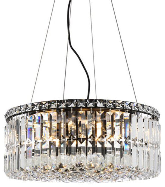 Elegant Lighting V2030D20/RC Maxime 12 Light 20"W Crystal Drum - Black