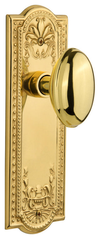 Meadows Plate Privacy Homestead Knob, Unlacquered Brass