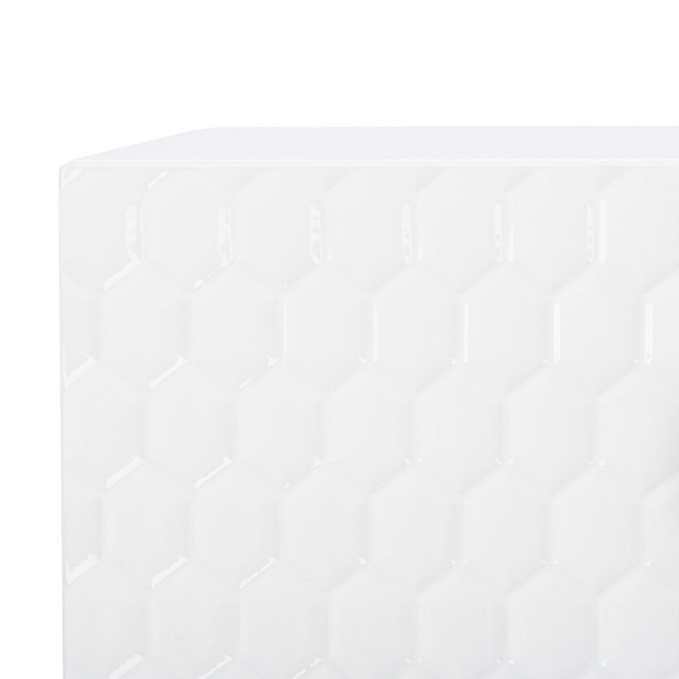 Safavieh Couture Neptune 2 Drawer Side Table, White/Gold