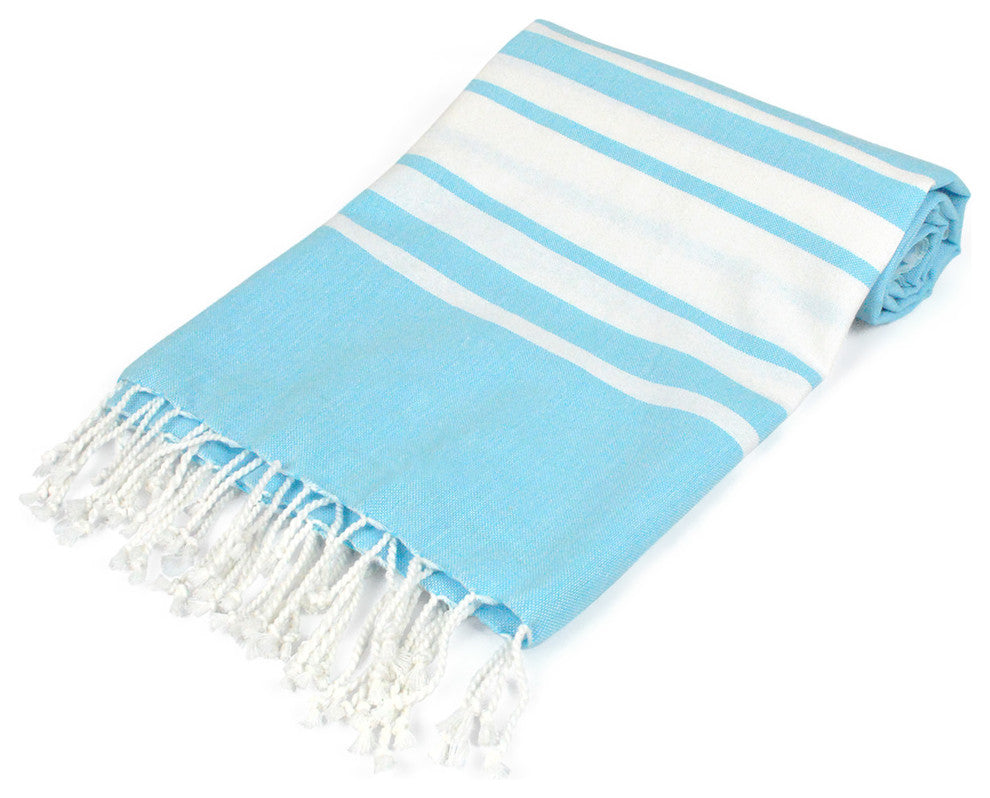 Aqua Variagated Stripe Fouta Towel