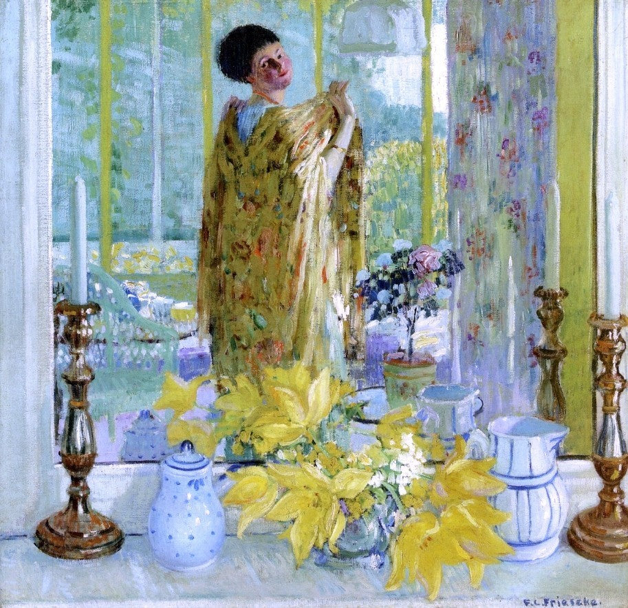 Frederick Carl Frieseke Yellow Tulips, 20"x20" Wall Decal