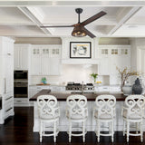 60 in Indoor Rustic Brown Rattan Ceiling Fan with Light Kit and Remote Control