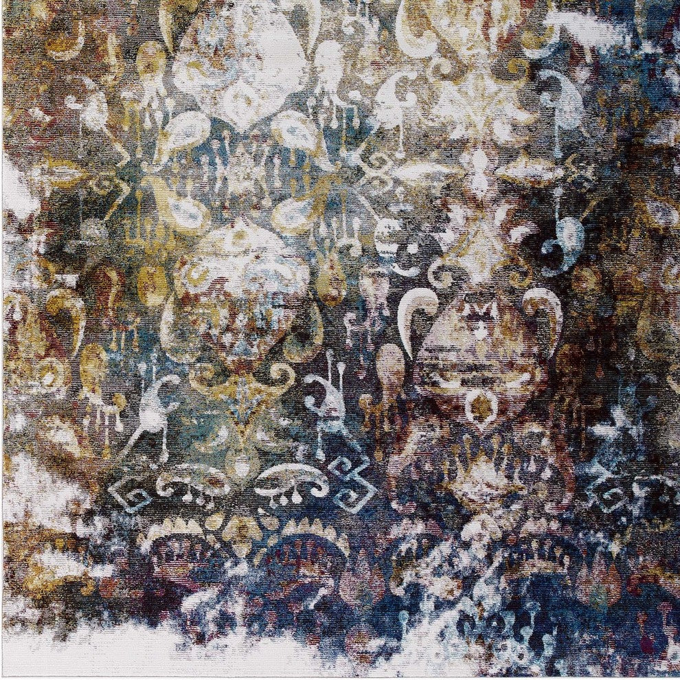 Jayla Transitional Distressed Vintage Floral Moroccan Trellis 5x8 Area Rug