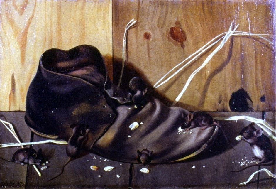 William Aiken Walker Old Shoe With Mice, 18"x27" Wall Decal