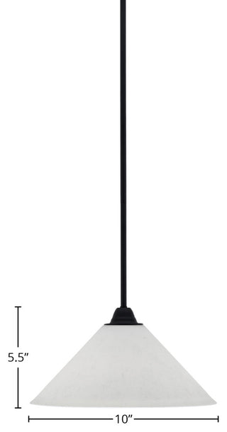 Paramount Mini Pendant, Matte Black, 10" White Muslin Glass