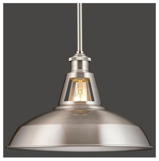 Olivera 12" Pendant Light With LED Bulb, Brushed Nickel