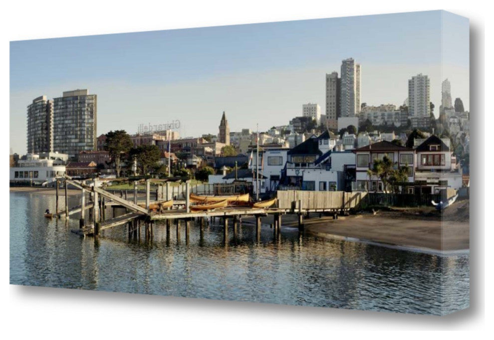 City Alongside the River 1 Giclee Wrap Canvas Wall Art