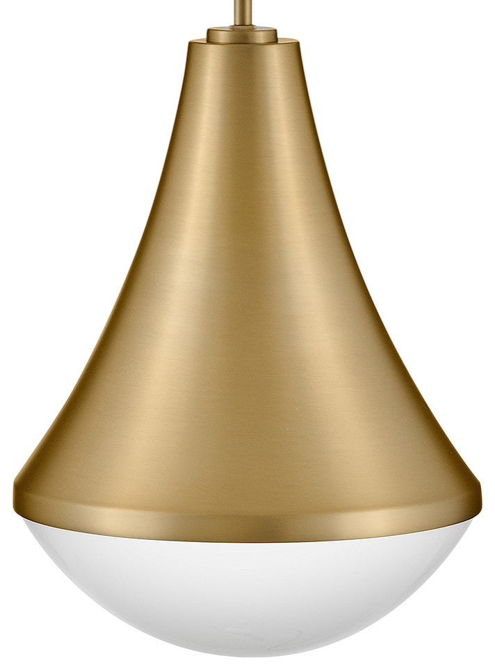 Lark Haddie 11" Modern Pendant Light, Lacquered Brass